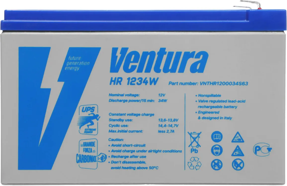 Аккумуляторная батарея к ИБП 12 В Ventura (HR1234W); 9,0 Ач