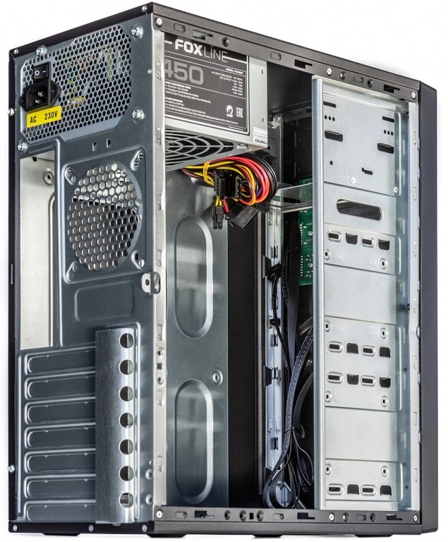 Корпус Foxline FL-301 (FL-301-FZ450R***); ATX; Desktop; 450 Вт; сталь; 1x5.25"; 4x3.5" int.; ; 4 x U