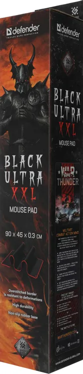 Коврик для мыши Defender BLACK ULTRA XXL (50564***); ткань + резиновая основа; 900 х 450 х 3 мм; чёрный