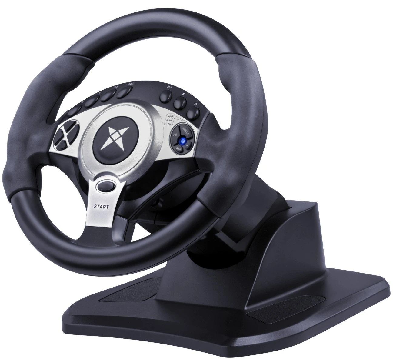 Руль Defender Glazer (64066); проводной; газ/тормоз; PC, PS3/4, XBOX 360/One/S/X, Nintendo Switch, Android; USB; 18 кнопок; виброотдача; чёрный