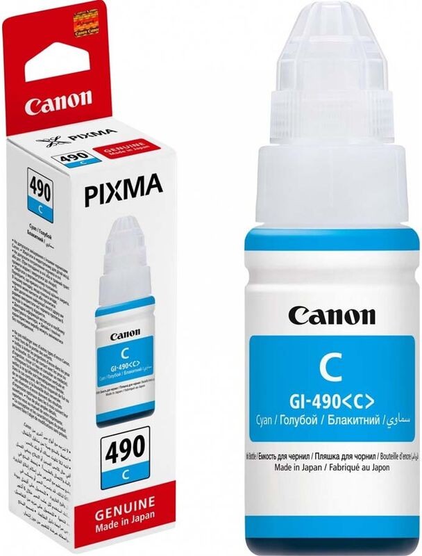 Чернила для Canon (OC-GI-490C***); голубой (cyan); Canon Pixma G14XX/G24XX/G34XX/44XX
