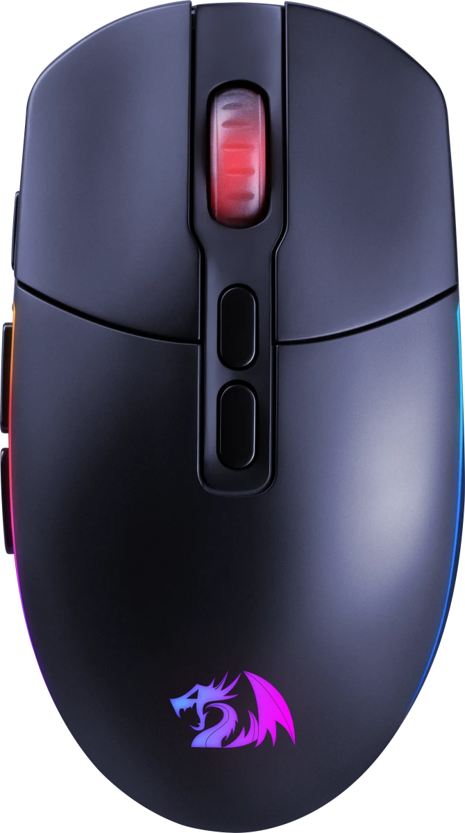 Мышь беспроводная Redragon Invader Pro (71845); USB/2.4 Ггц; оптический; 100 - 10000 dpi; 8 кнопок; колесо прокрутки; собственный аккумулятор; LED под