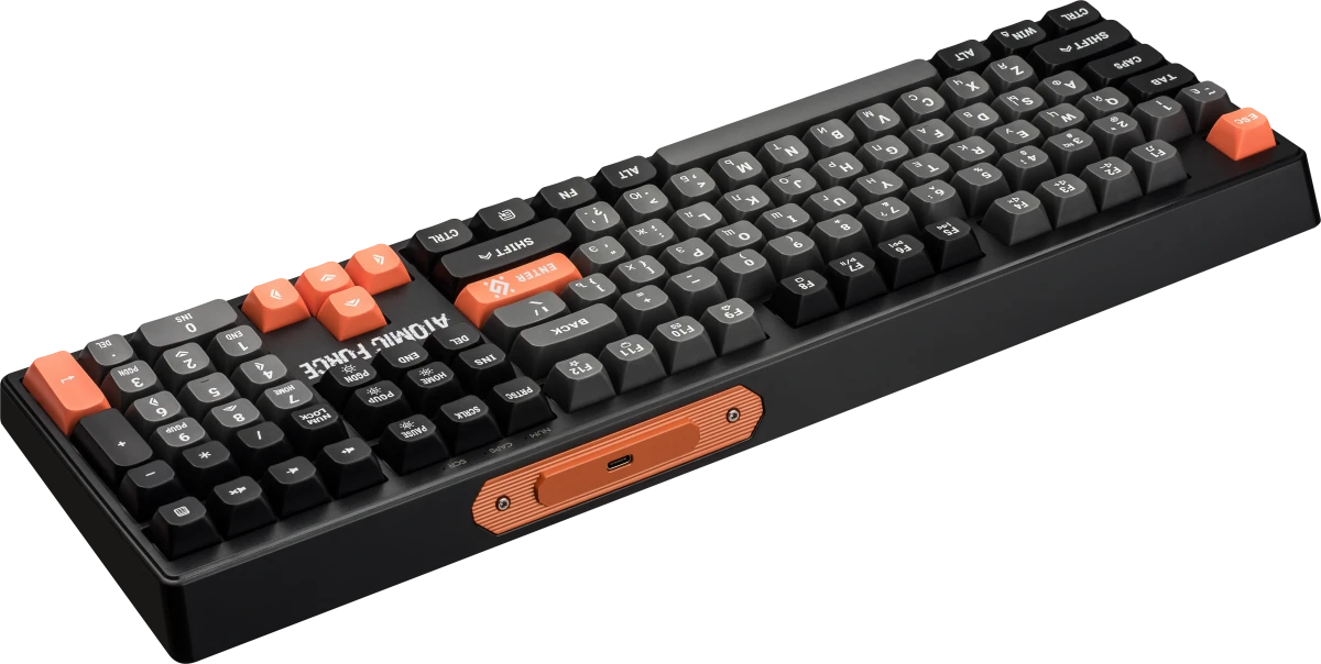 Клавиатура игровая Defender Atomic Force GK-005 (45005); USB; мембранная; 104 клавиш; 12 (+FN); LED подсветка; ENG\RUS; отсоединяемый кабель; чёрный