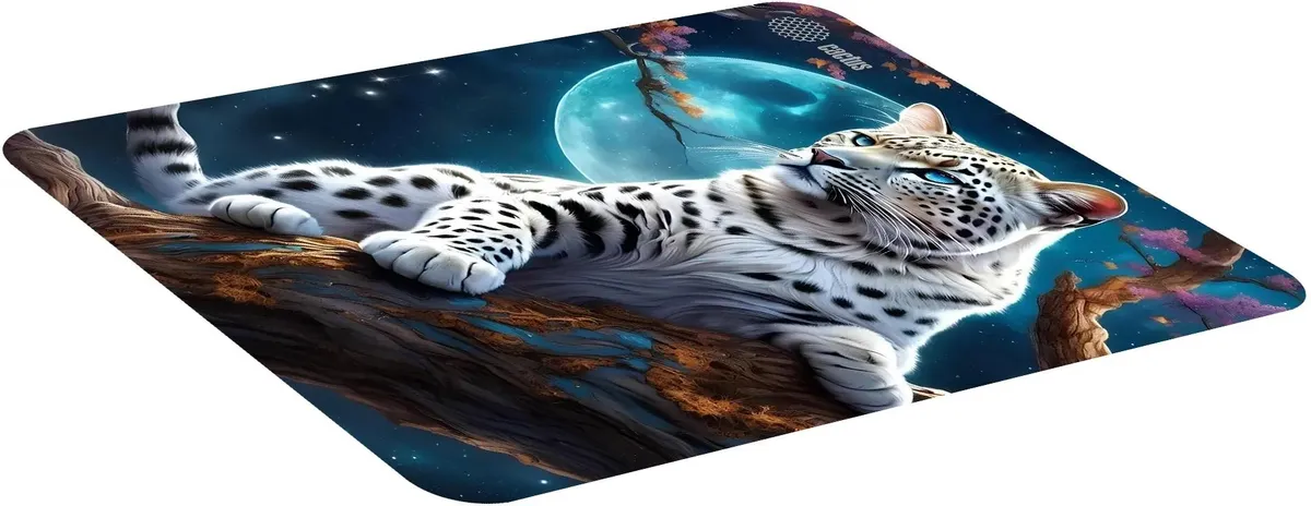 Коврик для мыши Cactus Snow Leopard (CS-MP-PRO16XL***); ткань + резиновая основа; 400 х 300 х 3 мм; игровая поверхность; рисунок