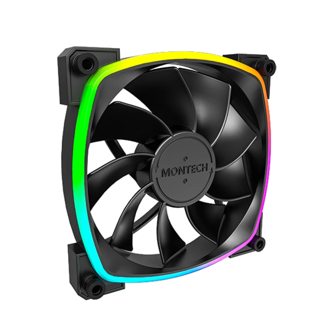 Вентилятор 120 мм MONTECH комплкект RX120 Reverse Black (RX120B3P); 4-pin(PWM)+3-pin(ARGB); 800-1600 об/мин; 59 CFM; 27 дБ; подсветка