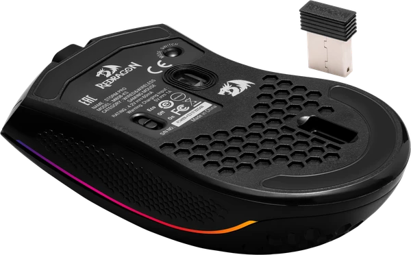 Мышь игровая Redragon Storm Pro (78127); USB + 2.4 Ггц; оптический; 16000 dpi; 8; колесо-кнопка; Li-pol аккумулятор, 700 мА*ч; RGB подсветка; чёрный
