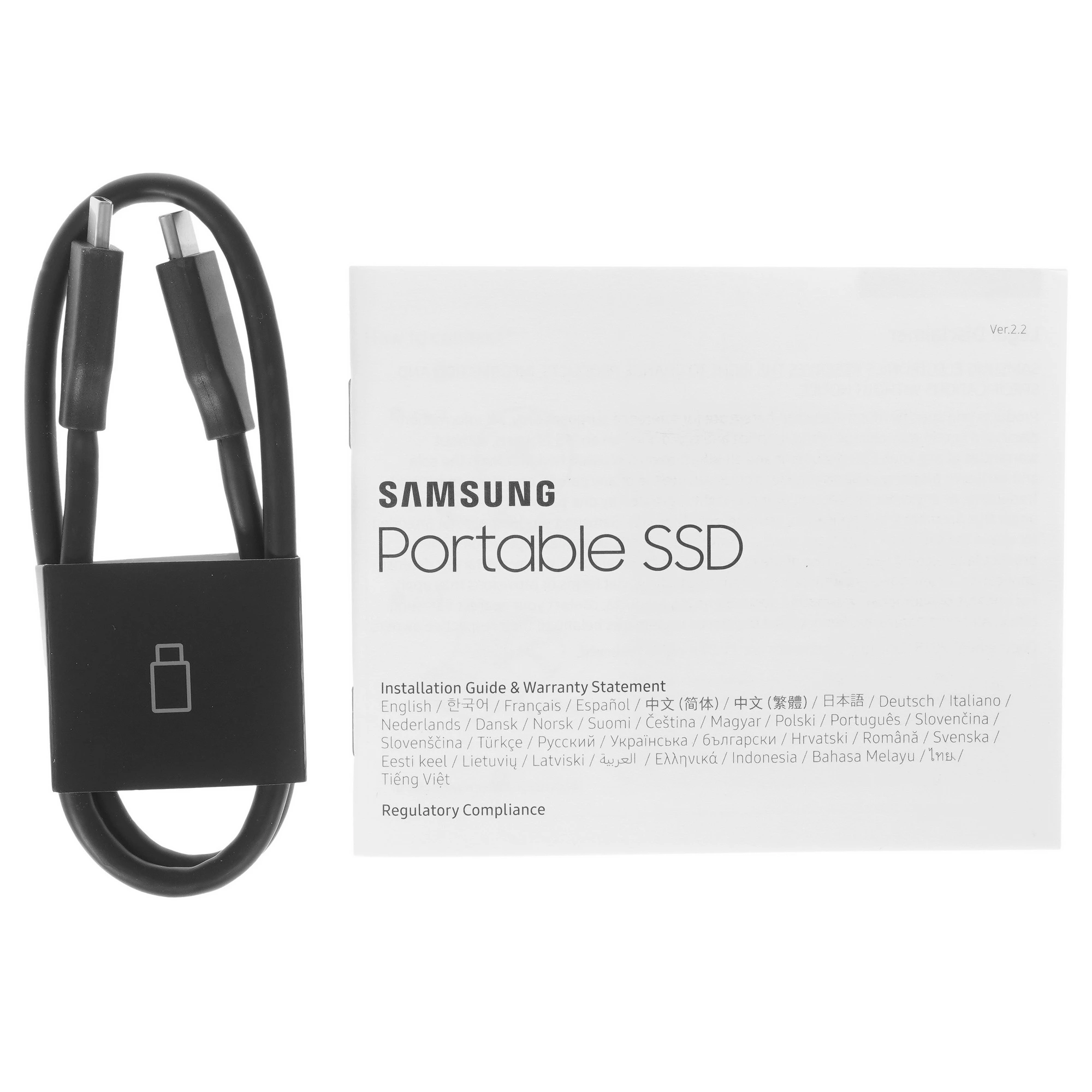 Внешний SSD 2 ТБ Samsung T5 EVO 2 ТБ (MU-PH2T0S/WW***); USB 3.2 Type C; чёрный
