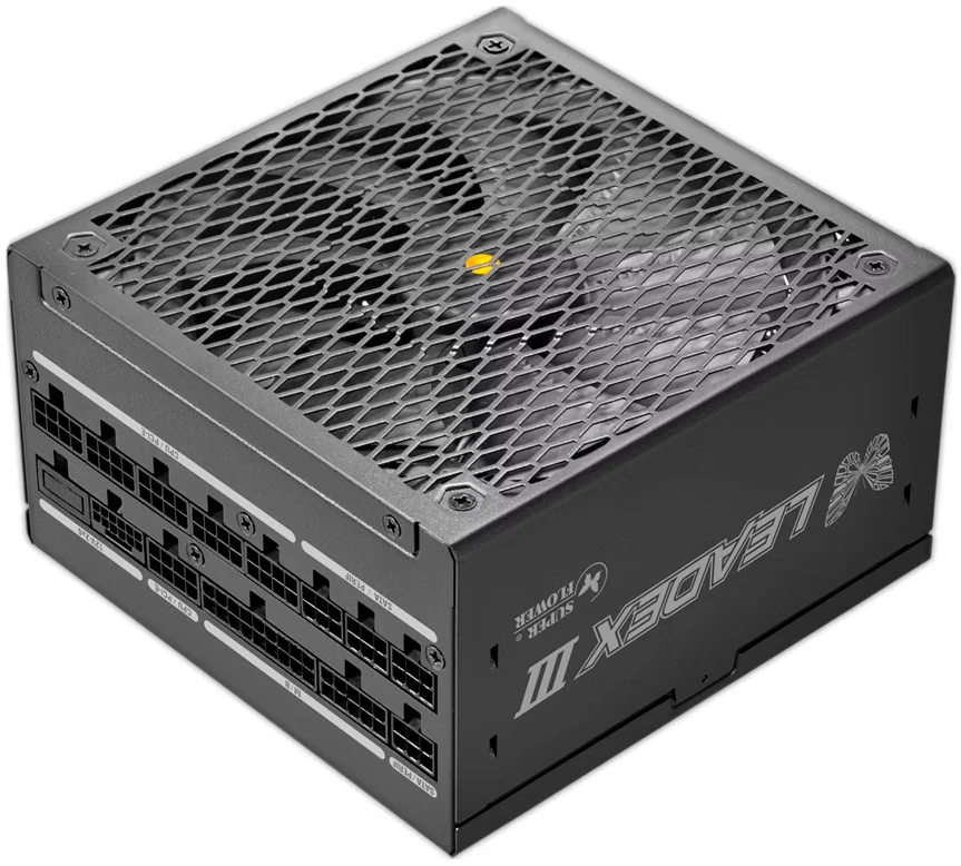 Блок питания 1300 Вт Super Flower Leadex III Gold 1300W 12VHPWR (SF-1300F14GE); 1x24 pin; 2x8(4+4) pin; 4xSata; 4xMolex; 4x6+2-pin PCI-E; 80+ Gold; от