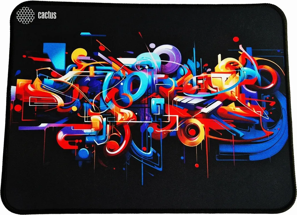 Коврик для мыши Cactus Graffiti (CS-MPC-PRO10XL); ткань + резиновая основа; 400 х 300 х 3 мм; игровая поверхность; рисунок