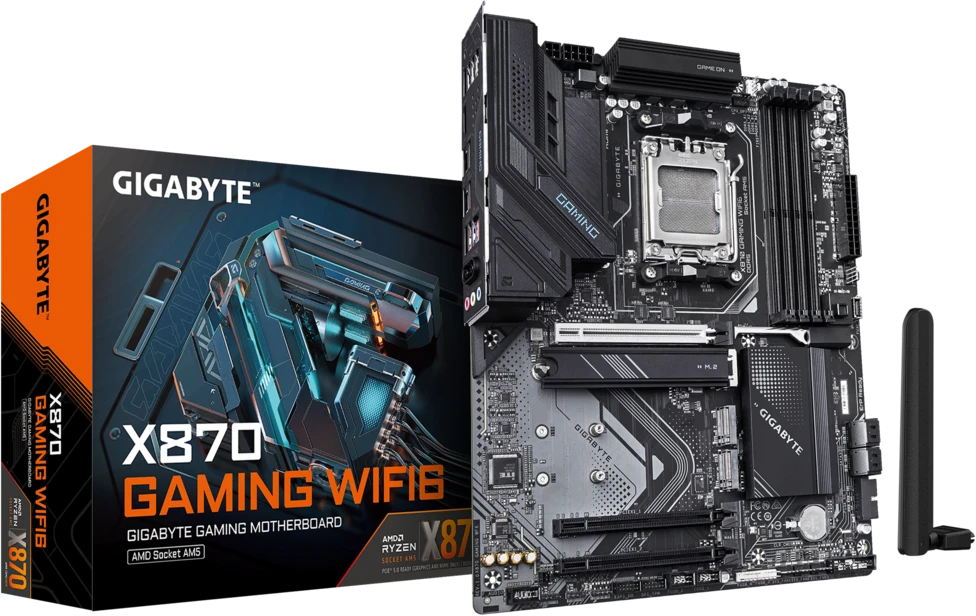 Материнская плата Gigabyte X870 GAMING WF6; Socket AM5; ATX; AMD X870; 4хDDR5(8200); 3xPCI-E x16; 1xHDMI; 6xSATA 6Gb/s; Audio 8 ch; 2.5GbE+WIFI 6/BT 5
