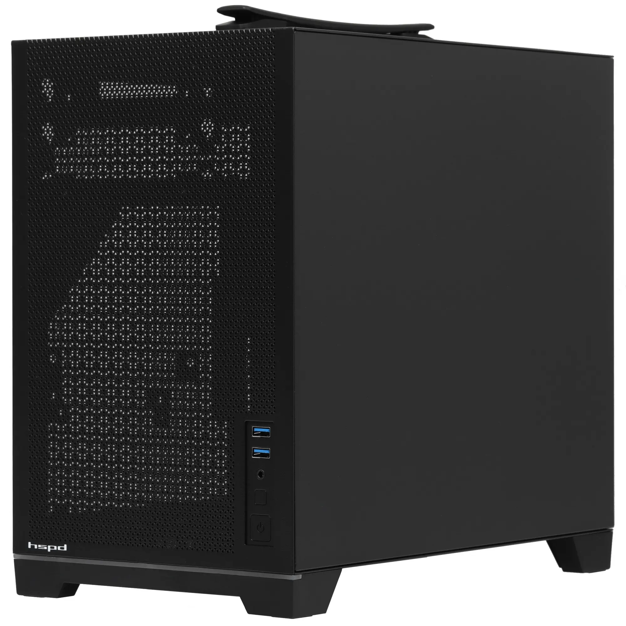 Корпус HSPD M211 Black (M211-TGBK); mATX; Mini-Tower; без БП; 2xUSB 3.X; Mic/Aud; чёрный