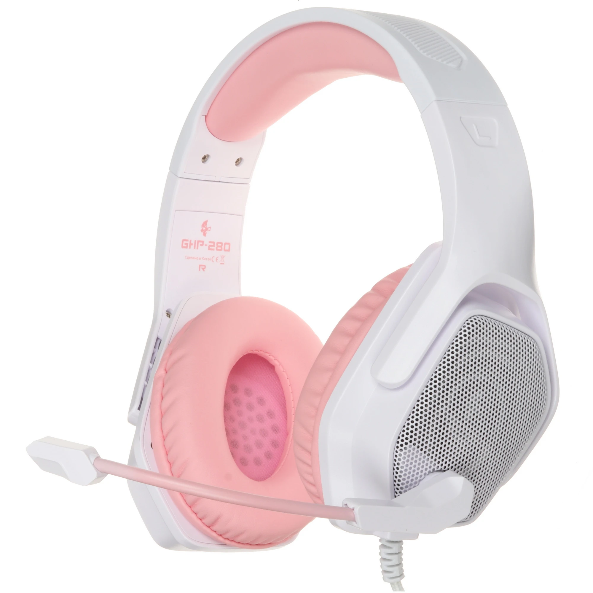 Гарнитура игровая Jet.A PANTEON GHP-280 (GHP-280 White-Pink***); оголовье; 20 - 20 000 Гц; 20 Ом; 2,