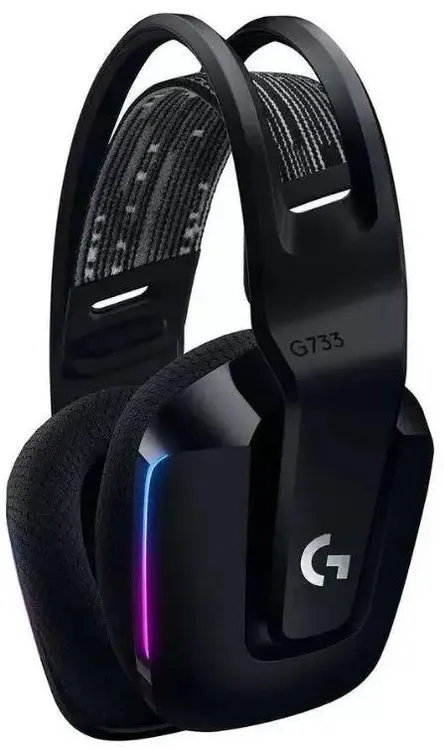 Гарнитура беспроводная Logitech G733 LIGHTSPEED Black (981-000864***); игровая; Bluetooth/2.4 Ггц; о