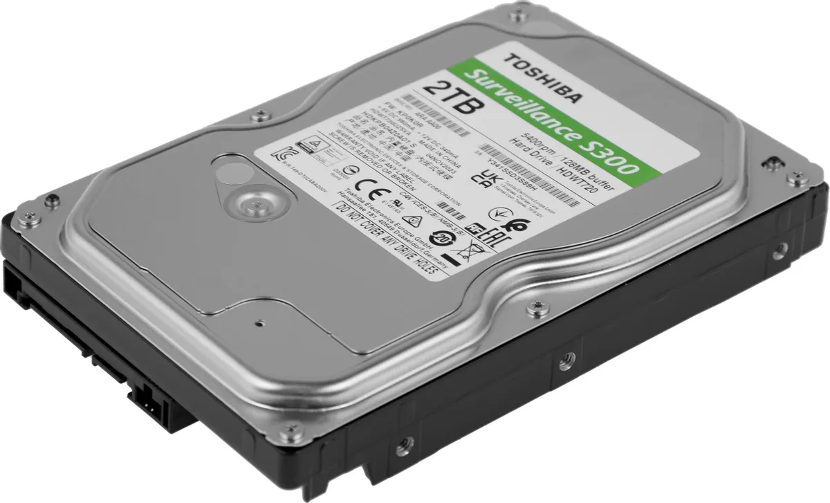 Жесткий диск 2 ТБ Toshiba S300 Surveillance (HDWT720UZSVA); 3,5"; 5400 об/мин; 128 МБ; SATA III