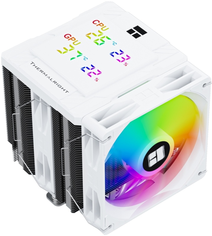 Кулер для процессора 120 мм Thermalright Peerless Assassin 120 Digital ARGB White (TRPA120DAW), 2x120 мм, 4 pin, ARGB, USB, 1850 об/мин, белый, 245 Вт