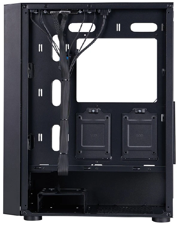 Корпус 1STPLAYER Go6 ARGB (Go6-BK-4F7), черный, ATX, Mid-Tower, ARGB, 4 x 120 мм, 1 x USB 2.0, 1 x USB 3.0, 1 x USB 3.2 Gen 1 Type-C