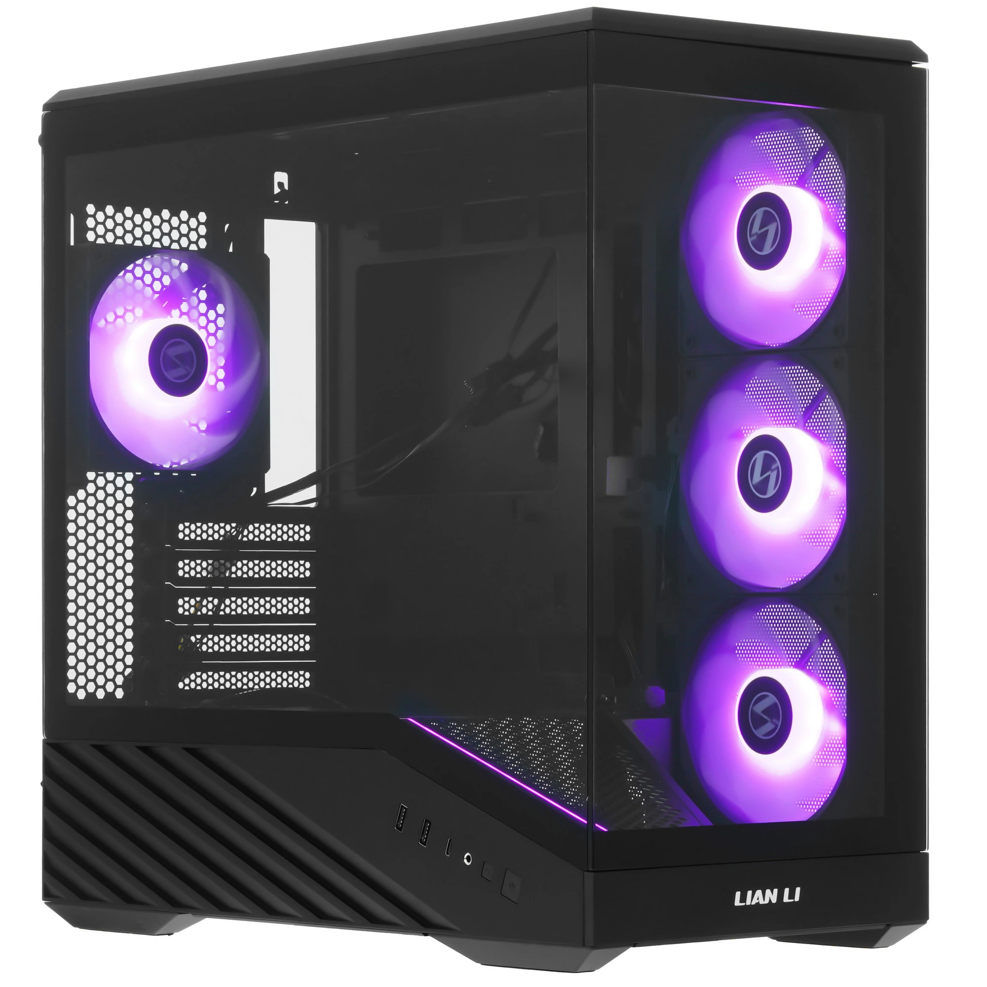 Корпус Lian-Li V100R Mini Black (G99.V100RMIX.R0); mATX; Mini-Tower; 4х120 мм; 2xUSB 3.0/1xUSB Type-C; 1xMic/Audio; черный