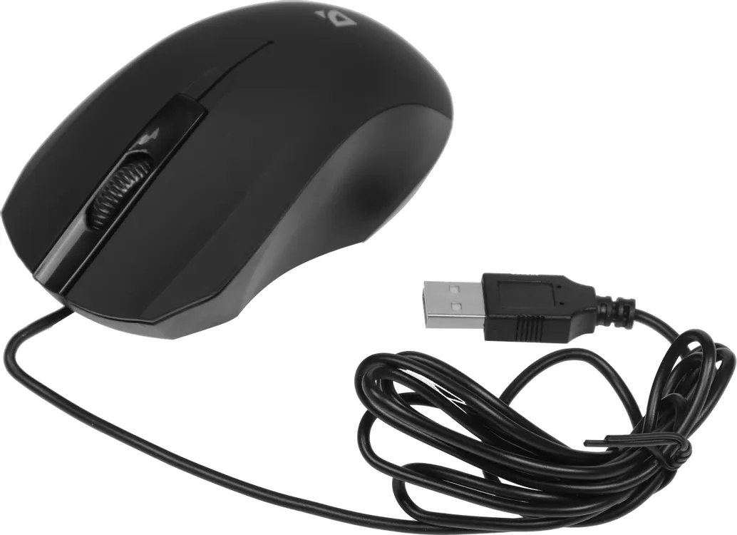 Мышь проводная Defender MM-310 (52310); USB; оптический; 1000 dpi; 3 кнопки; колесо-кнопка; чёрный