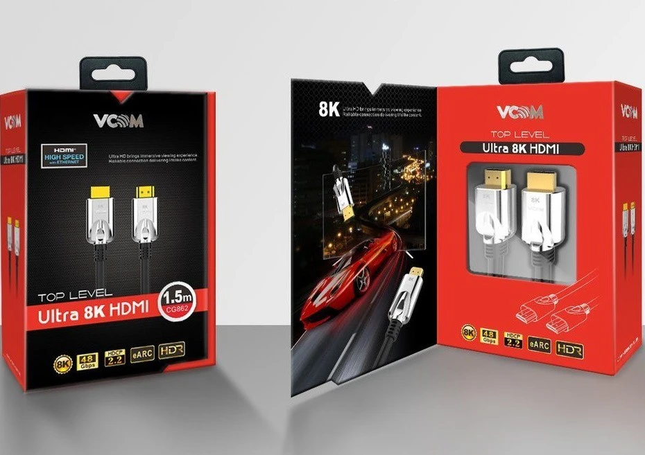 Кабель HDMI->HDMI v.2.1 VCOM (CG862-1.5M***); HDMI Тип A; HDMI Тип A; 8K@60Hz; 1,5 м