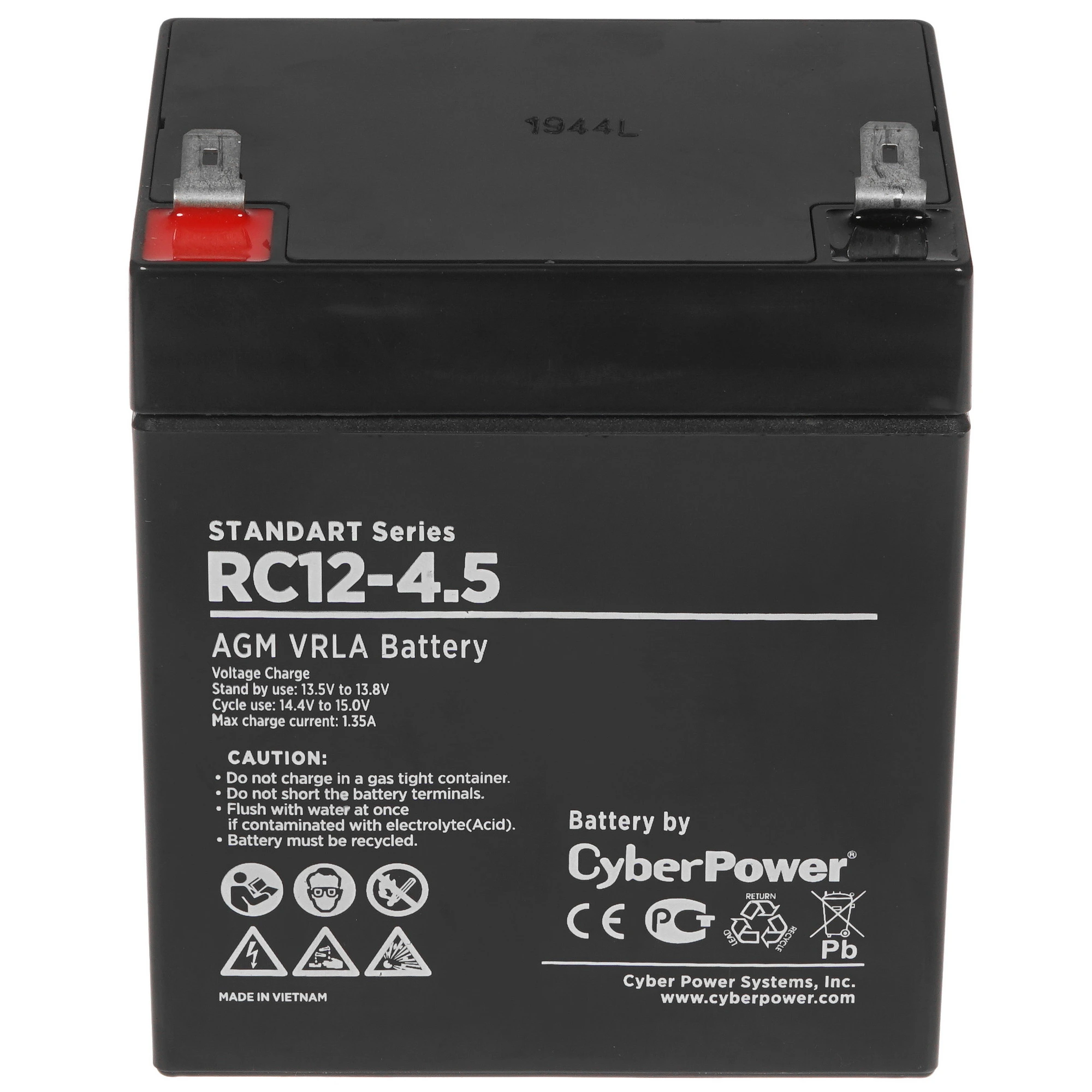 Аккумуляторная батарея к ИБП 12 В CyberPower RC 12-4.5***; 4,5 Ач