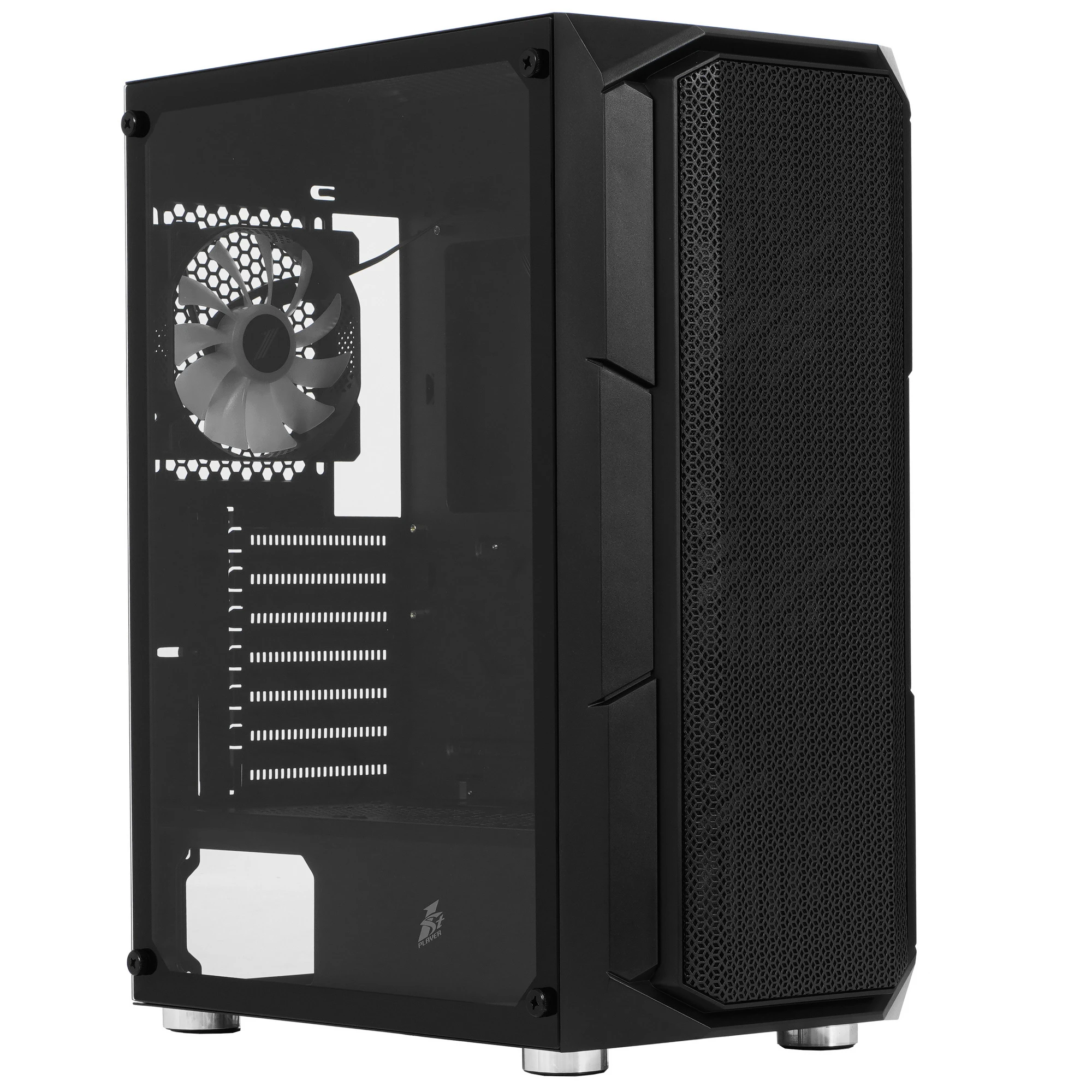 Корпус 1STPLAYER FIREBASE XF (XF-BK-4F1***); ATX; Midi-Tower; без БП; сталь; 2x3.5" int.; 4 x 120 мм; 2 x USB 2.0/1 x USB 3.0/Mic/Aud; чёрный