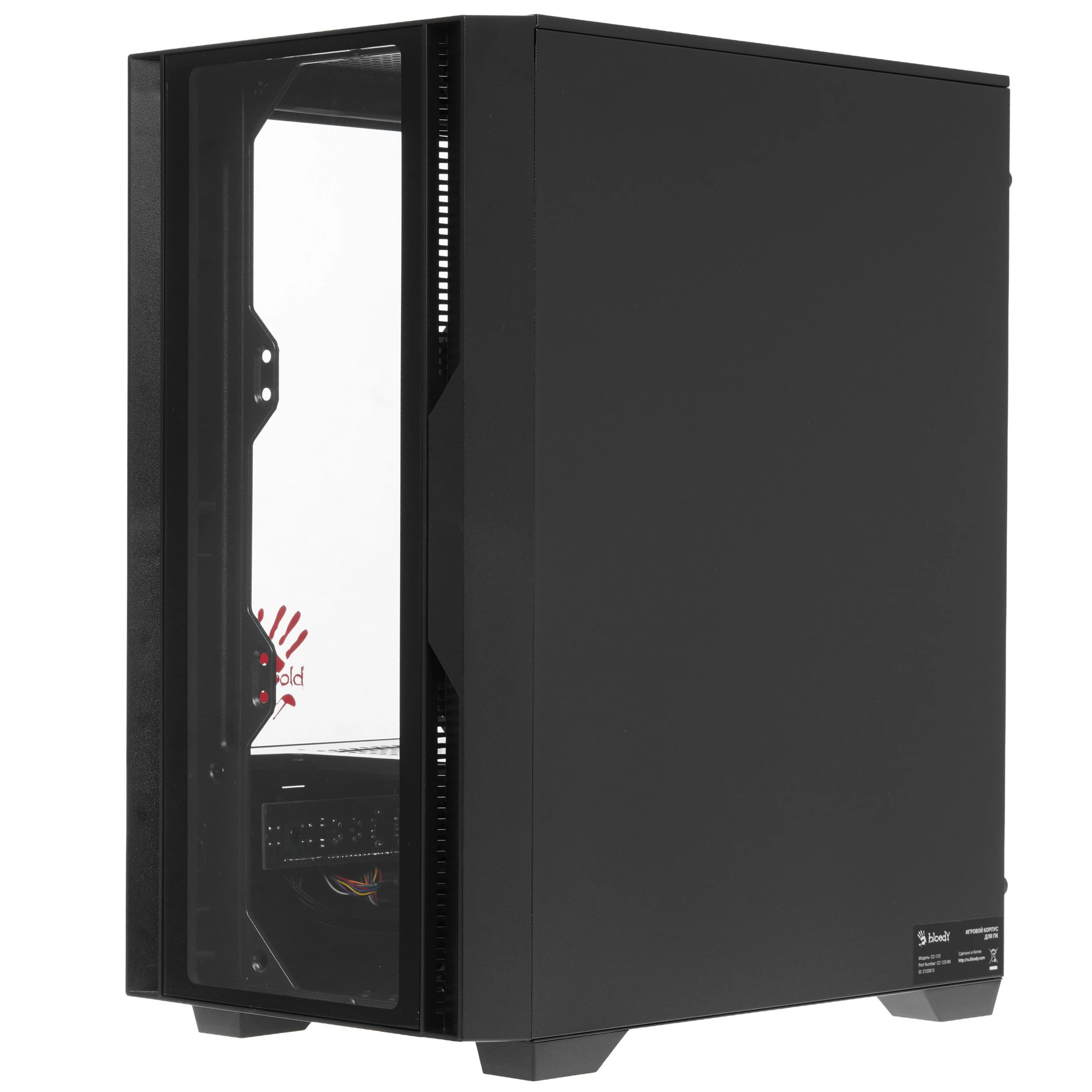 Корпус Bloody CC-123 Black (CC-123-BK); mATX; Mini-Tower; 2xUSB 2.0/1xUSB 3.0; 2xMic/Audio; черный