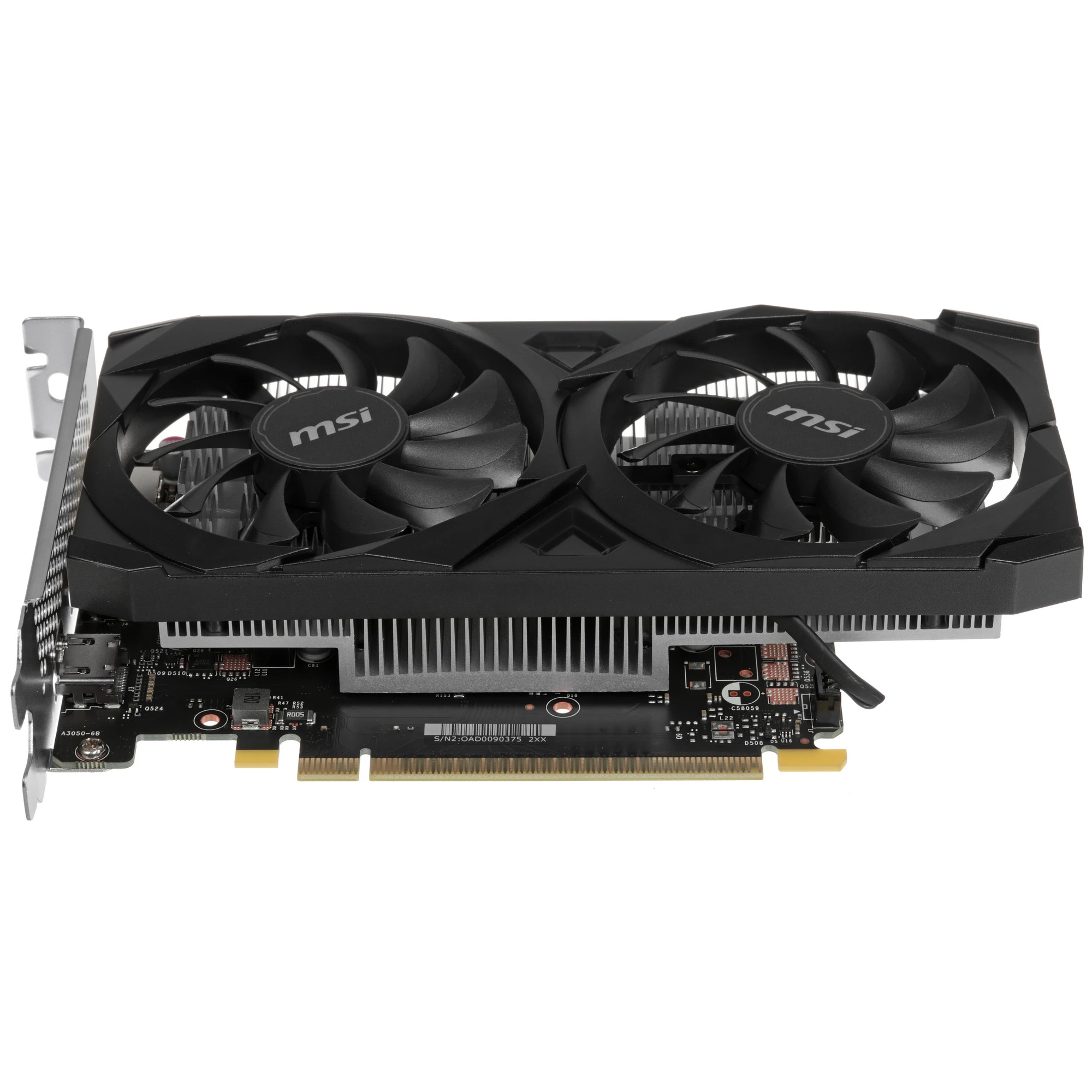 Видеокарта Nvidia GeForce RTX 3050 6 ГБ GDDR6 MSI VENTUS 2X 6G OC (RTX 3050 VENTUS 2X 6G OC); 1492 МГц; 14 ГГц; 128 бит; 2xHDMI; 1xDP; 2 slot