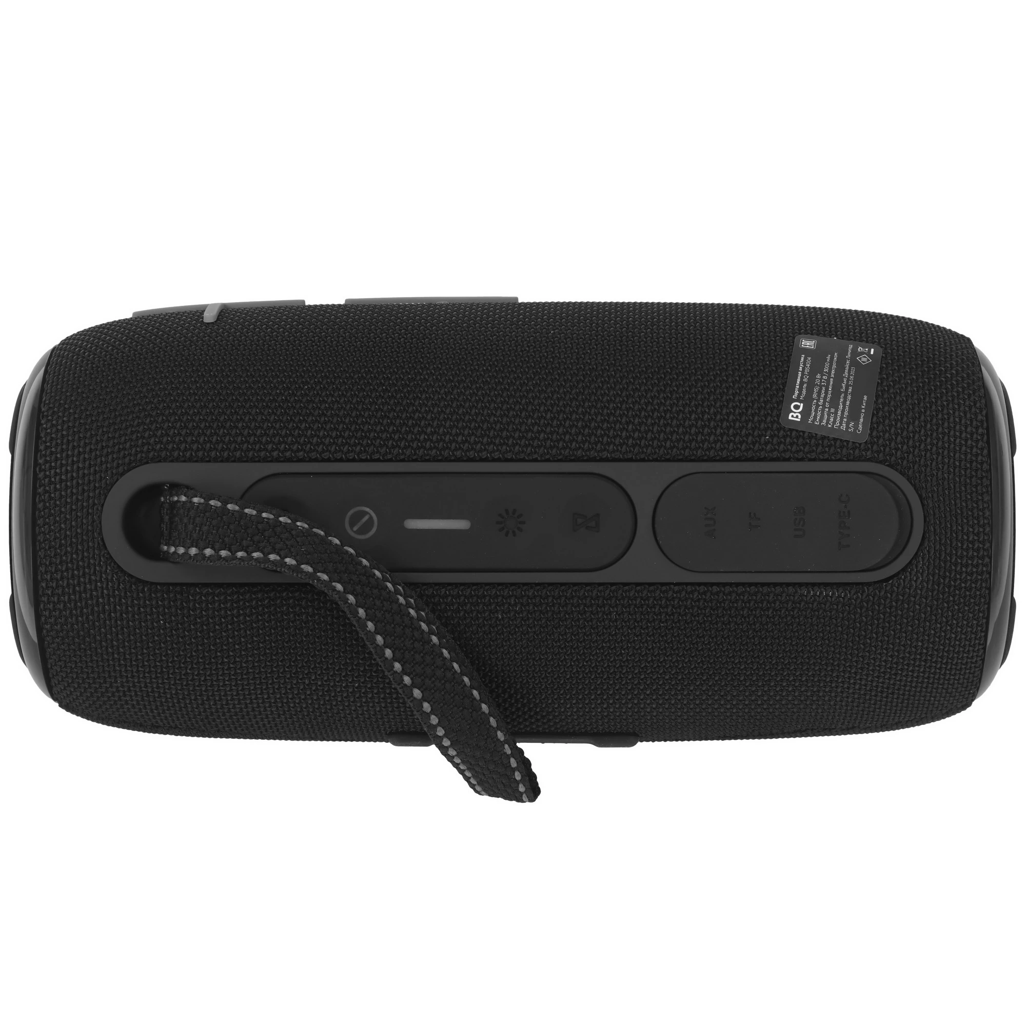 Акустическая система портативная BQ PBS4004 Black; 20 Вт; FM тюнер; microSD, USB, AUX; BT 5.0; IPX5; регулятор на верхней грани; аккумулятор