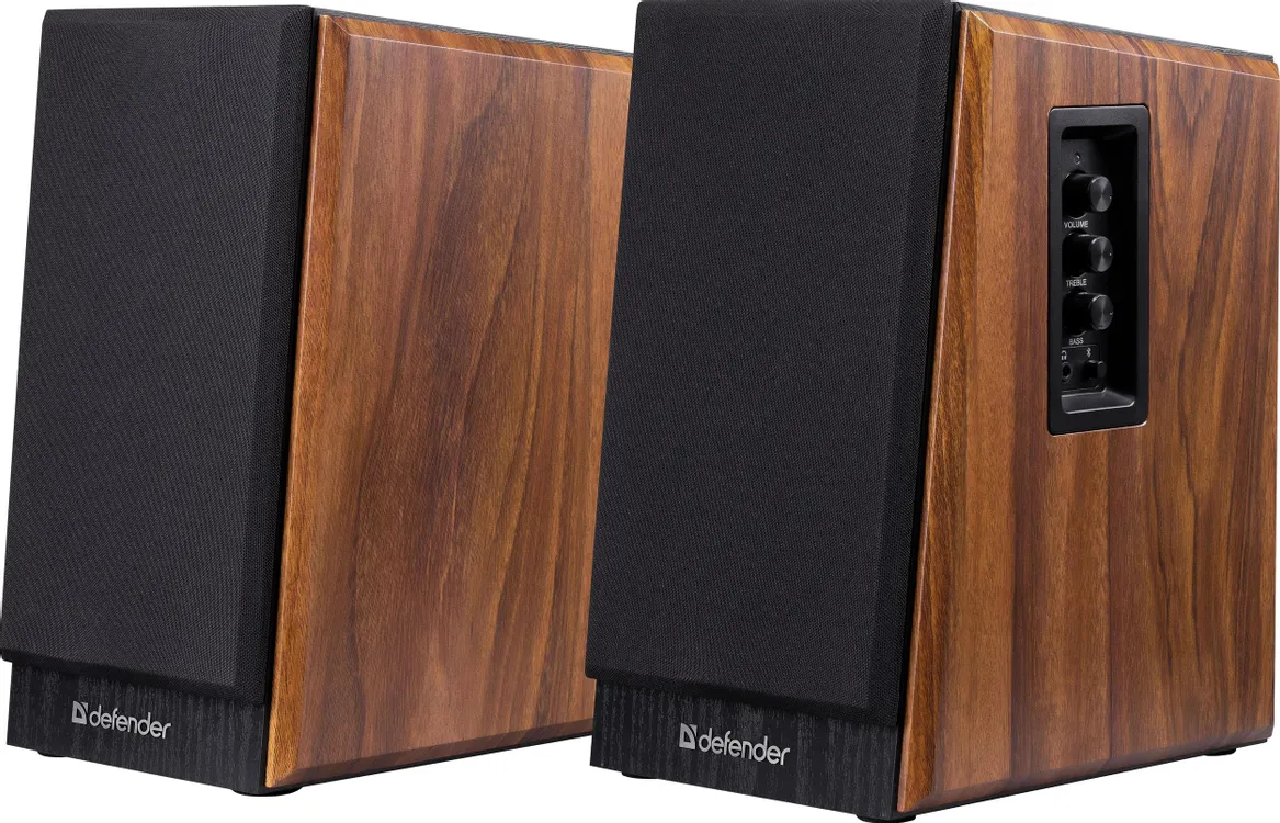 Акустическая система 2.0 Defender Aurora S50 BT (65151); 50 Вт; 80 - 20 000 Гц; MDF; BT; регулятор на боковой панели; сеть 220В; орех