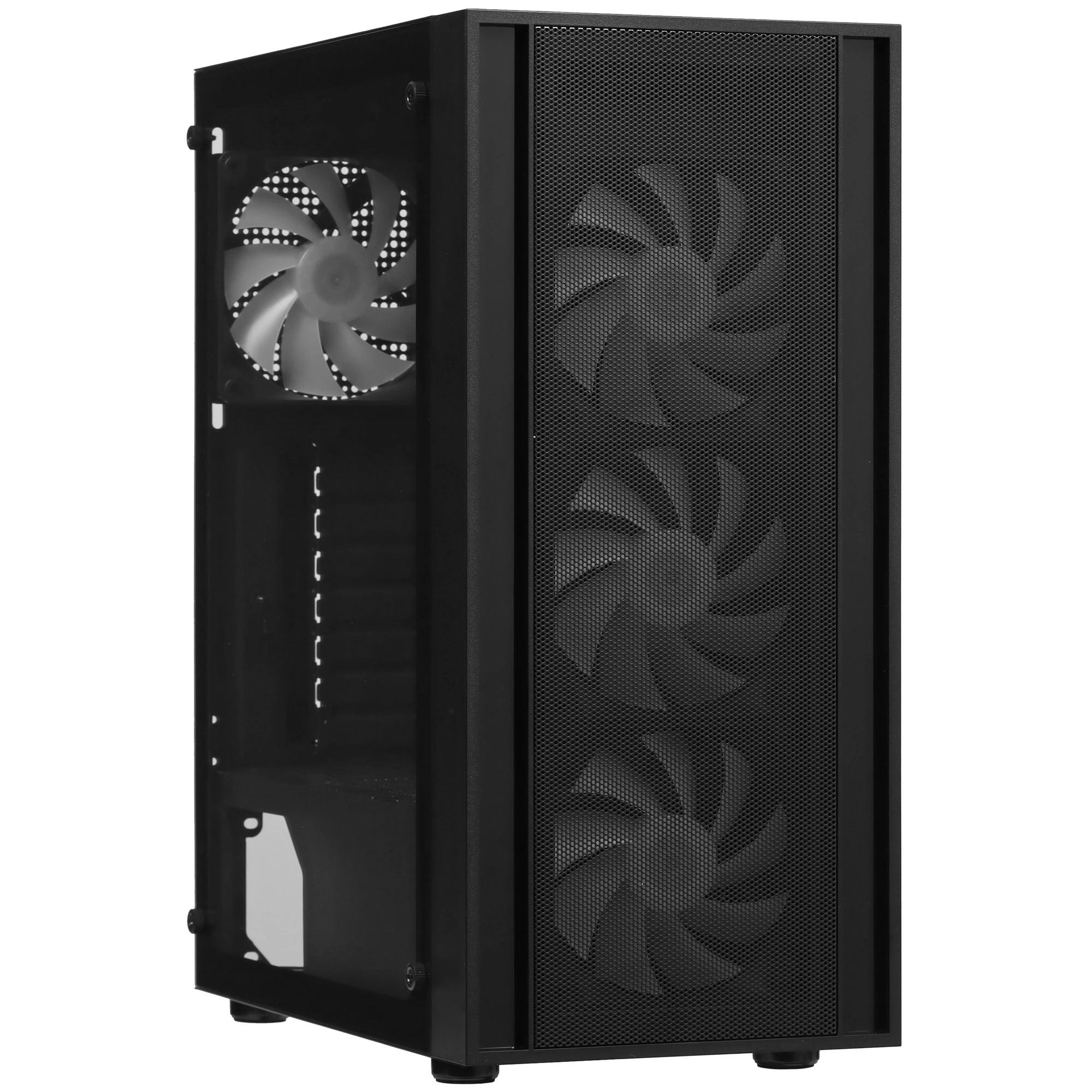 Корпус Cougar MX160 ARGB (MX160 ARGB Black), черный, ATX, Mid-Tower, ARGB, 4 x 120 мм, 1 x USB 2.0, 1 x USB 3.2 Gen 1, 1 x USB 3.2 Gen 2 Type-C