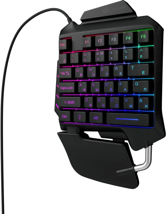 Клавиатура игровая Oklick 703GK (1533151); USB; мембранная; 35 клавиши; LED подсветка; черный