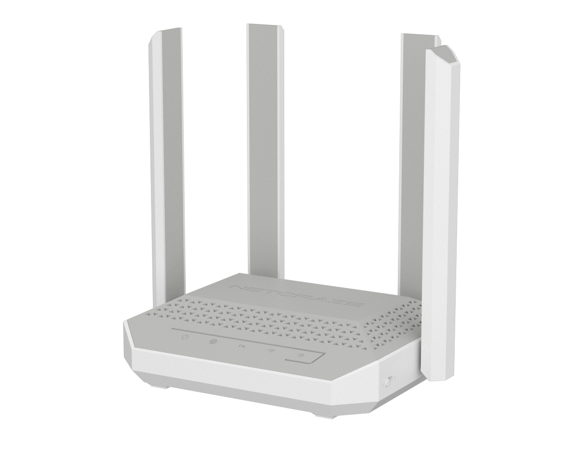 Роутер NETCRAZE Sprinter AX3000 (NC-3711); 574 Мбит/сек + 2402 Мбит/сек; 4xWAN/LAN 1 Гбит/с; 4 ant