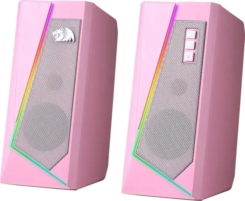 Акустическая система 2.0 Redragon ANVIL Pink (71776***); 6 Вт; 270 - 20 000 Гц; пластик; подсветка; регулятор на передней панели; USB; розовый