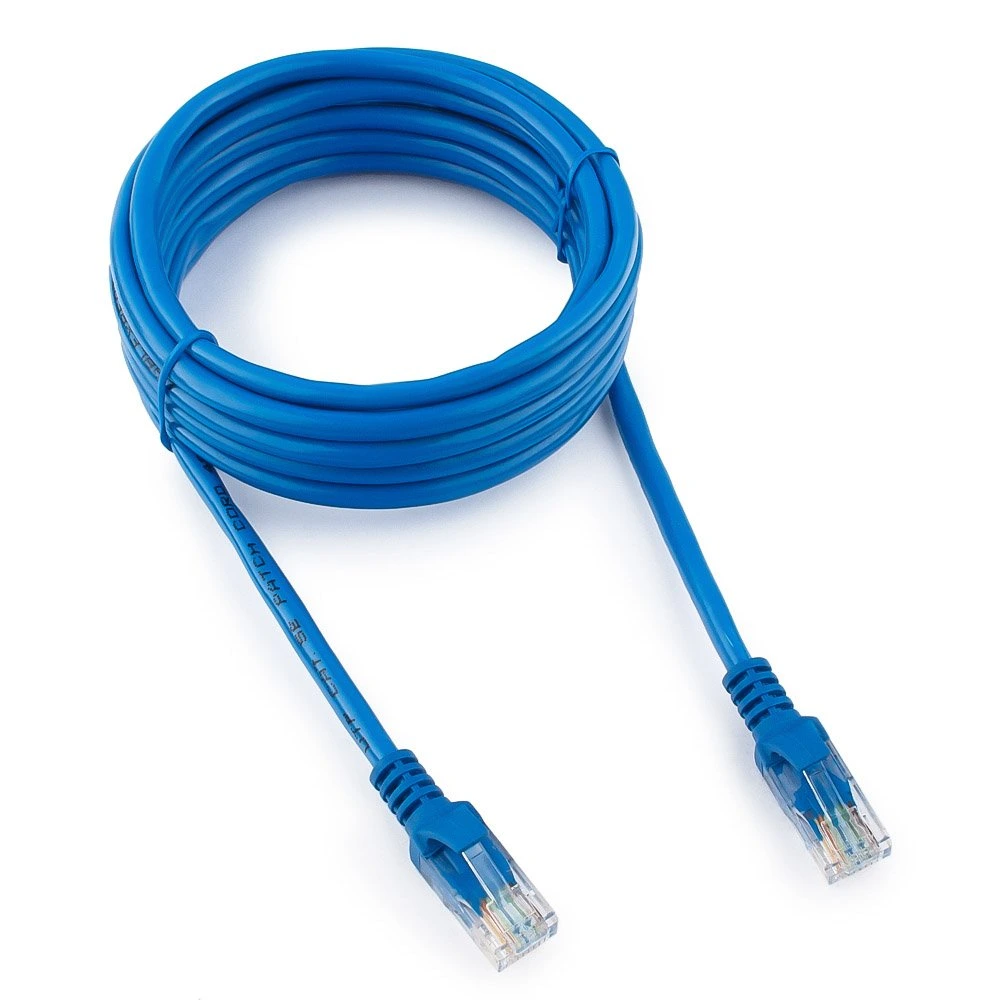 Кабель патч-корд Cablexpert PP12-3M/B (020404), UTP, Cat.5e, 28 AWG, омеднённый алюминий, литой, 3 м, синий