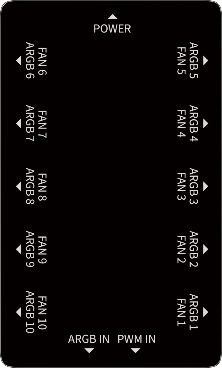 Контроллер вентиляторов ARGB Ocypus Delta EH10 Pro Black (Delta-EH10-BKN00PXX-GL); 10 вентиляторов; 4-pin(PWM)+3-pin(ARGB); Sata (Power); пульт ДУ; че