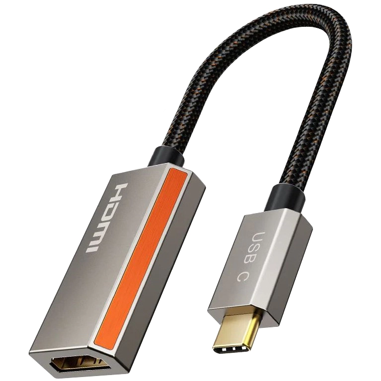 Адаптер Type-C/HDMI CableTime CP15A; 8К 60Гц; 4К 144Гц; 48Гбит/с; VMM7100 чип; Thunderbolt; 0,15 м; черный