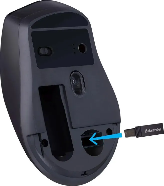 Мышь беспроводная Defender EFFECT X MS-095 (52095***); 2.4 ГГц; USB; оптический; 800/1200/1600 dpi; 6 кнопок; колесо прокрутки; 1хАА; бесшумная; чёрны