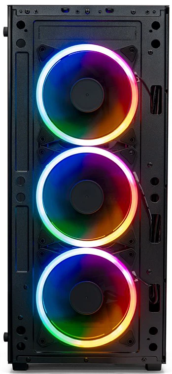 Корпус XASTRA A300M 4FRGB Black (A300M-4FG12A-C6); mATX; Mini-Tower; без БП; сталь; 2x3.5" int.; 4 x 120 мм; 2xUSB 2.0/1xUSB 3.0/2xMic/Aud; чёрный