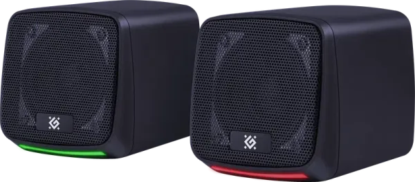 Акустическая система 2.0 Defender J3 (65963); 6 Вт; 90 - 20 000 Гц; пластик; LED подсветка; регулировка на шнуре; jack 3.5 mm; питание USB; чёрный
