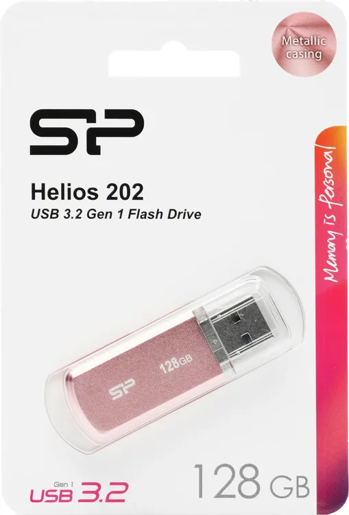 Накопитель USB-флэш 128 ГБ SILICON POWER Helios 202 (SP128GBUF3202V1P***); USB 3.2; классическая, с 