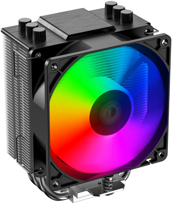 Кулер для процессора 92 мм ID-Cooling SE-903-XT FRGB (SE-903-XT FRGB), 1x92 мм, 4 pin, 500-2200 об/мин, черный, 130 Вт, 25.6 дБ, 3 трубки