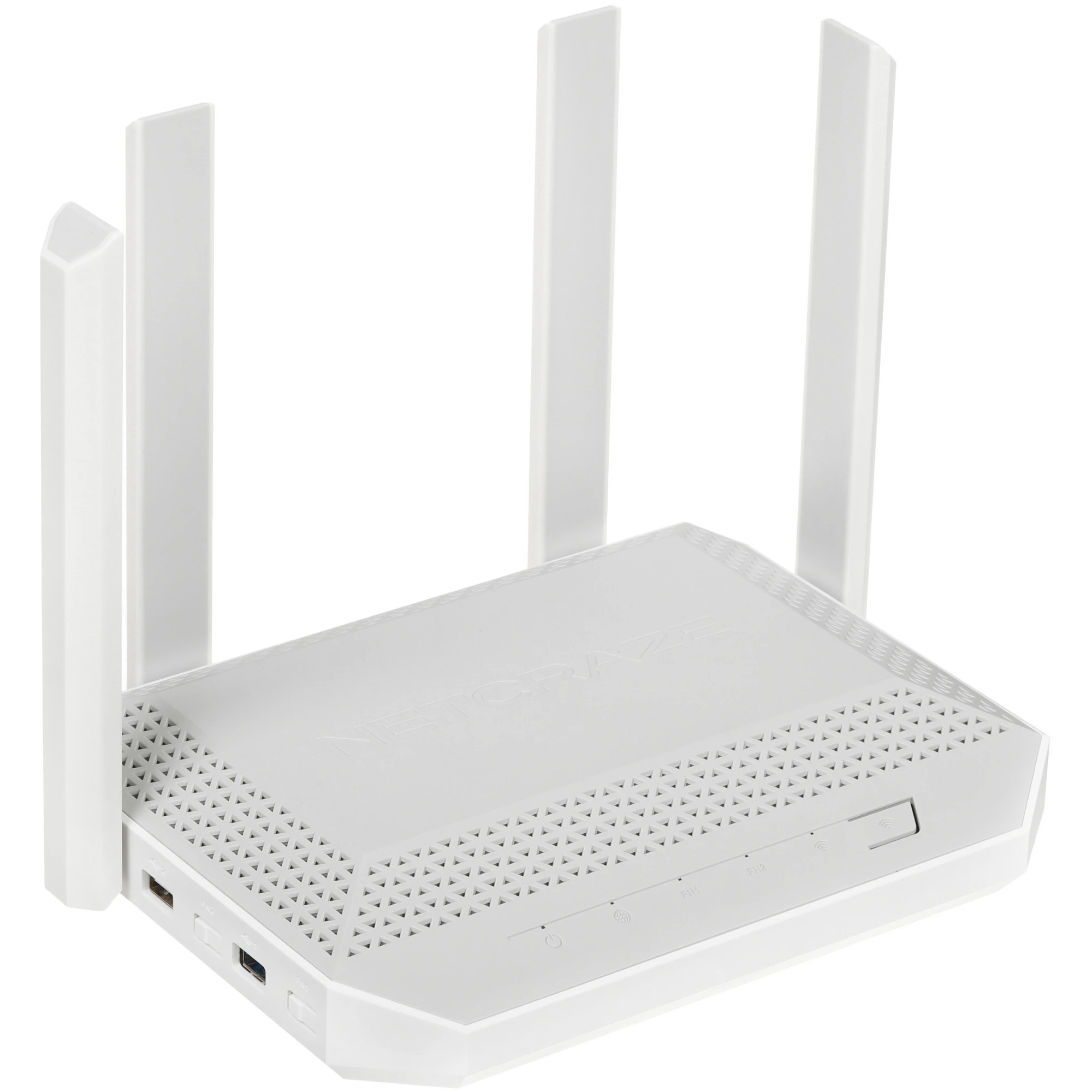 Роутер NETCRAZE Ultra BE7200 (NC-1812); 1376 Мбит/сек + 5764 Мбит/сек; 4xLAN 1 Гбит/с; 1xWAN/LAN 2.5 Гбит/с; 1xWAN/LAN 10 Гбит/с; 1xUSB 3.0; 1xUSB 2.0