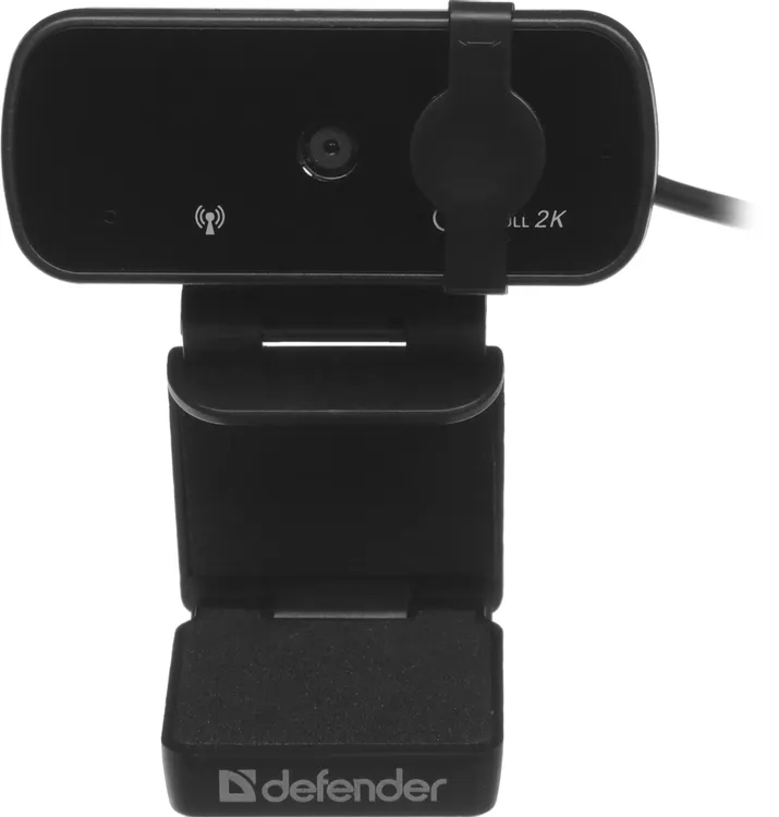Веб-камера Defender G-lens 2593 QHD (63193); 4,0 Мп; 2560х1440; 2К (QHD); автофокус; микрофон с шумоподавлением; универсальное крепление; 1,5 м; чёрны