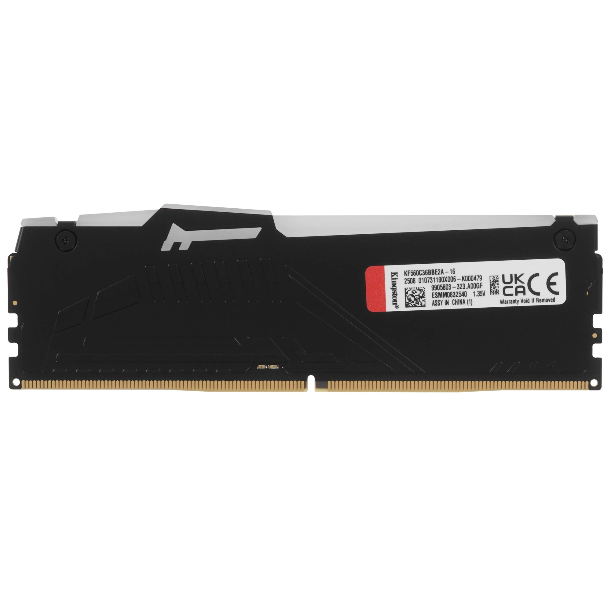 Модуль памяти DDR5 16 ГБ Kingston FURY Beast RGB Black (KF560C36BBE2A-16); 6000 МГц; CL36; 1,35В; радиаторы; RET