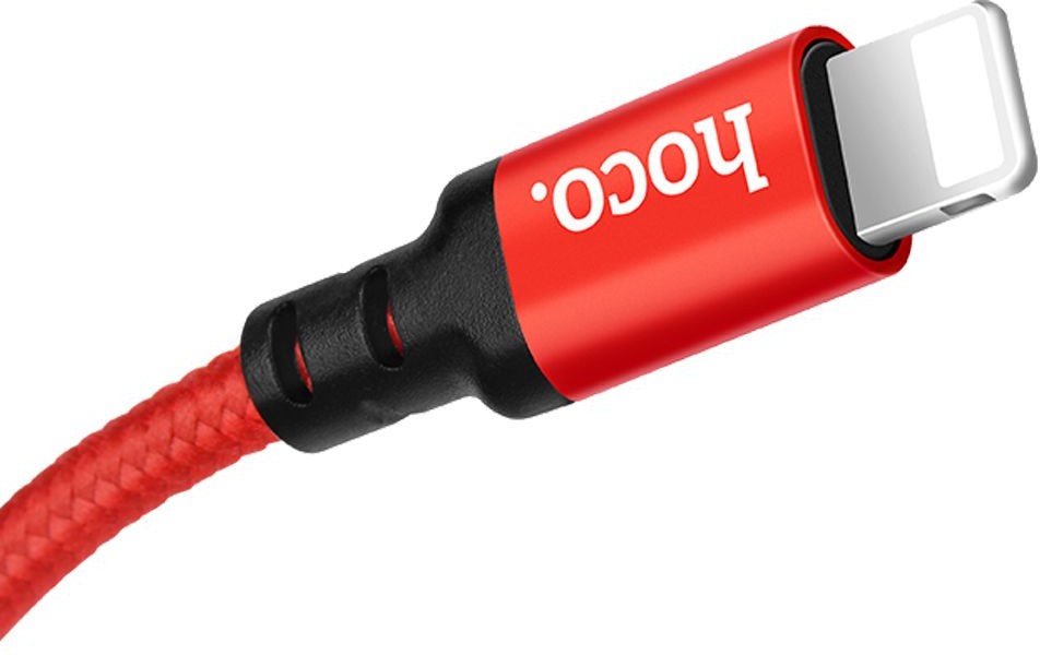 Кабель USB 2.0 AM/Lightning Hoco X14 Times Black; 2A; оплётка; 1м; черный