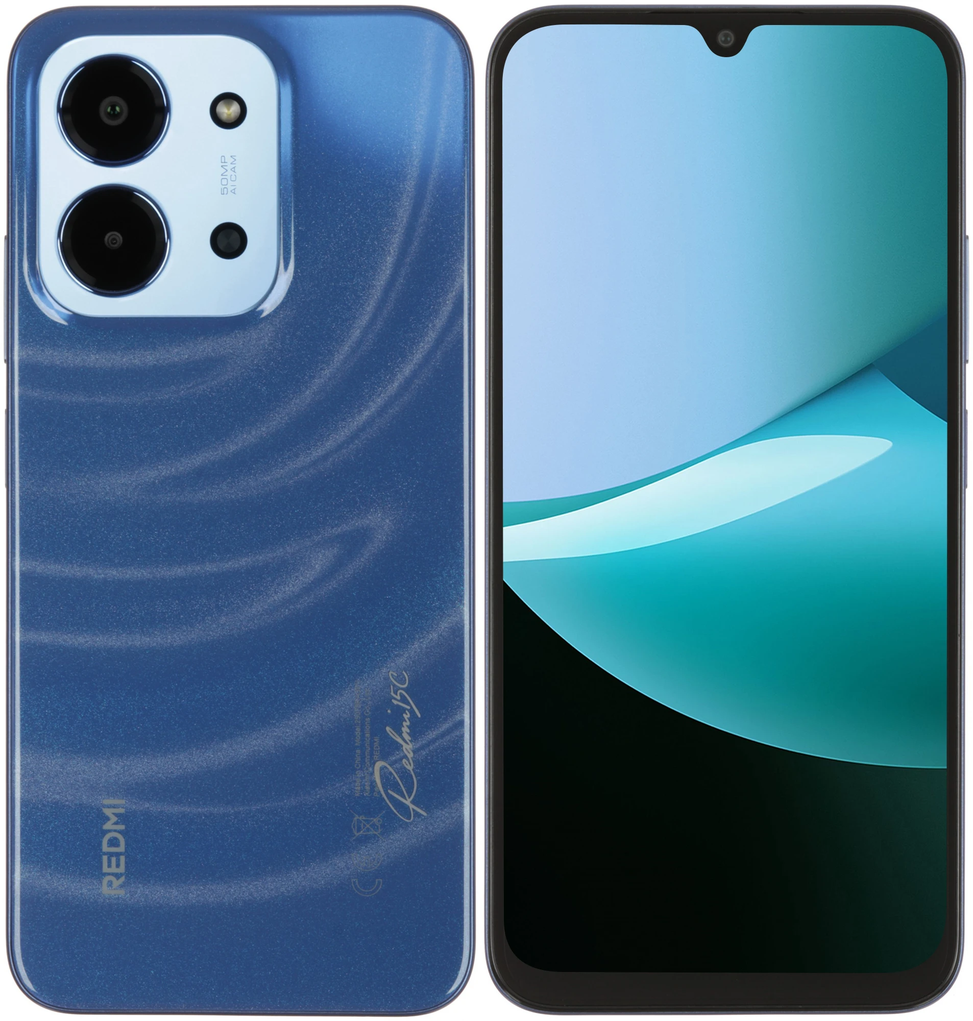 Смартфон Xiaomi Redmi 15C 8/256Gb Blue;  6.9" IPS 120Гц; 1640x720; MT Helio G81 8 ядер 2 ГГц; 8Гб/256Гб; 50+0.08Мп/13Мп BT5.4; WiFi 802.11ac; Android