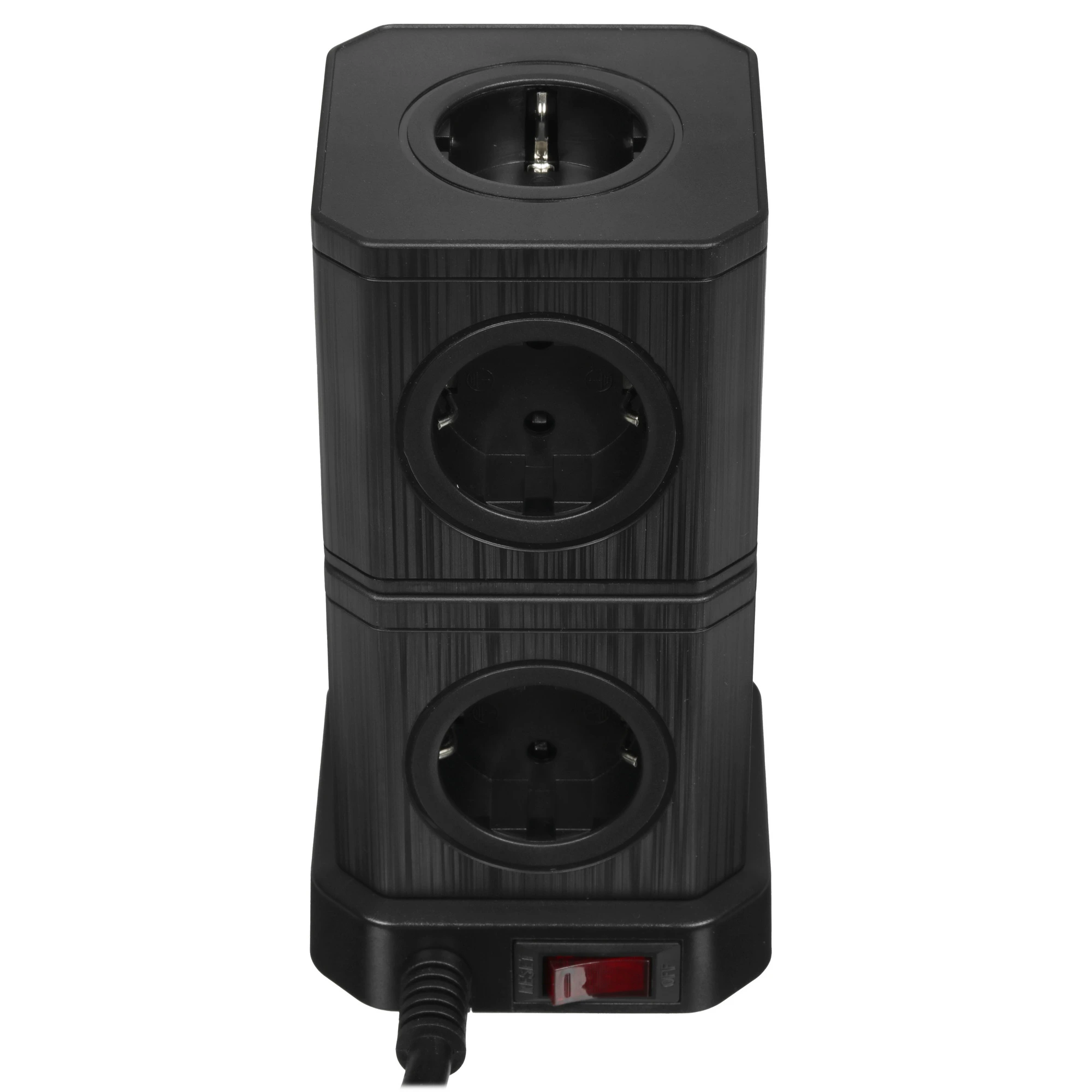 Сетевой фильтр Cablexpert (TWR-9-U4-B-2), 2,0 м, 9 евро-розеток, 4xUSB, 220 В, 16А, 4000 Вт, черный