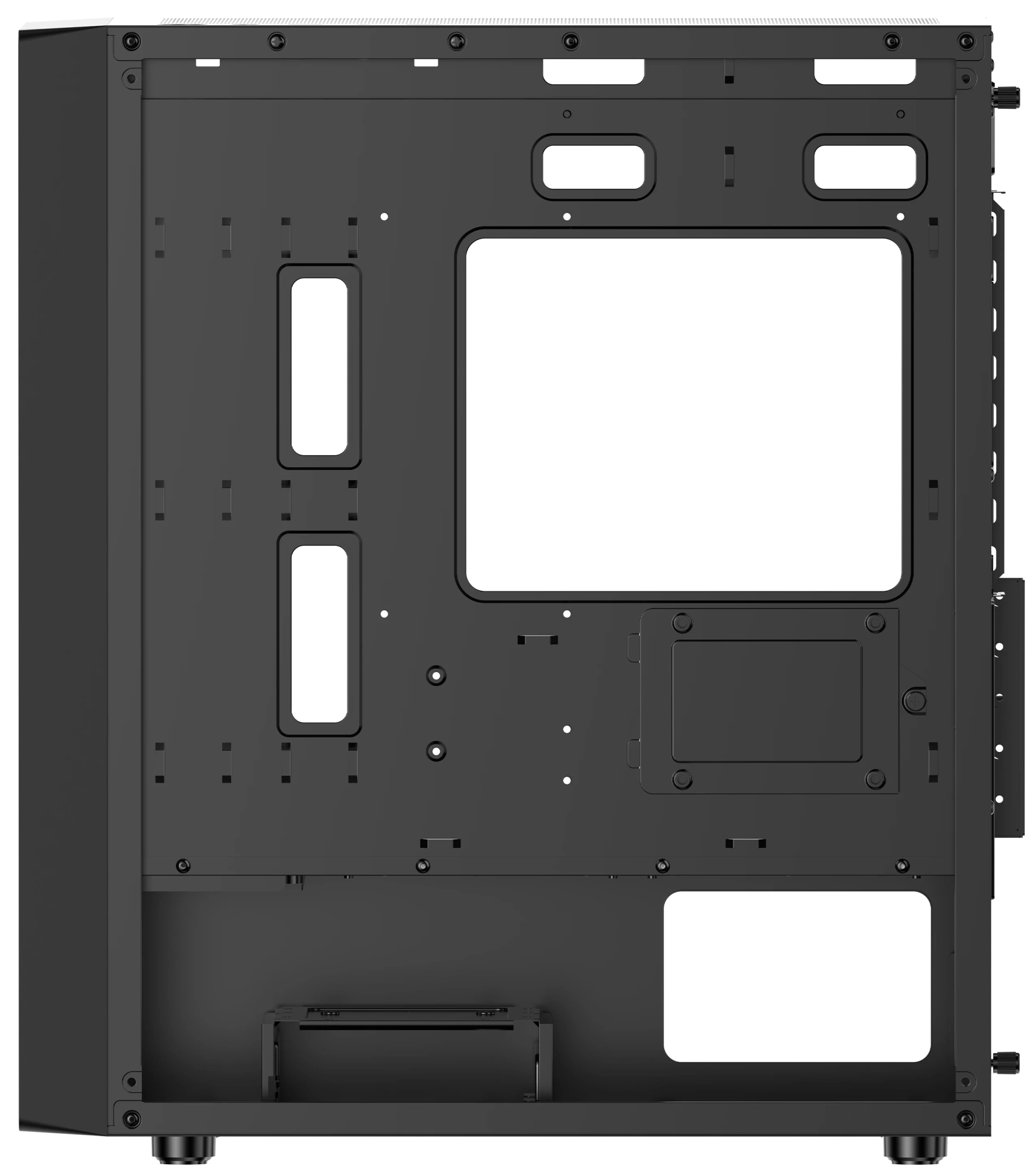 Корпус Ocypus Gamma C50 ARGB Black (Gamma-C50-BKG400XX-GL); mATX; Mini-Tower; без БП; 4x120 мм; 2xUSB 2.0/1xUSB 3.X; 1xMic/Aud; черный